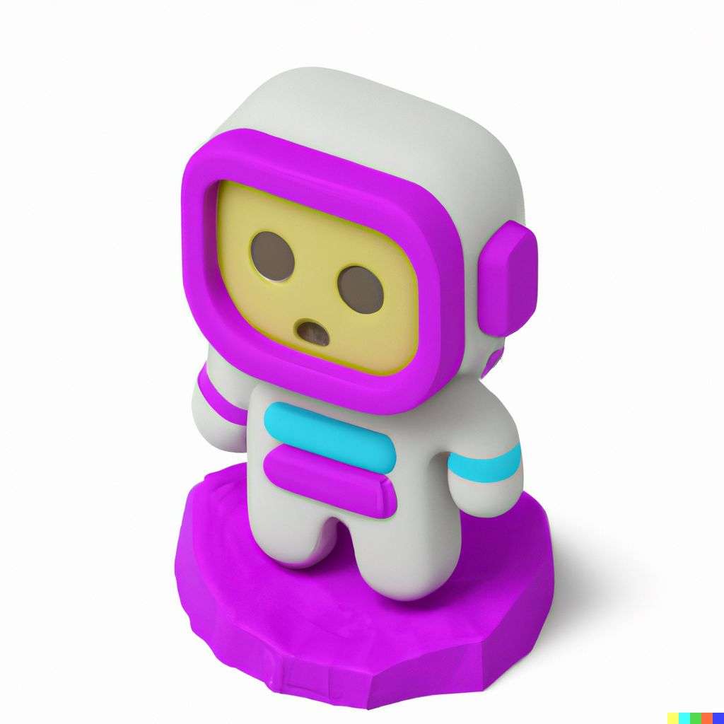a brightly coloured, detailed icon of an astronaut emoji, 3D low poly render, isometric perspective on white background